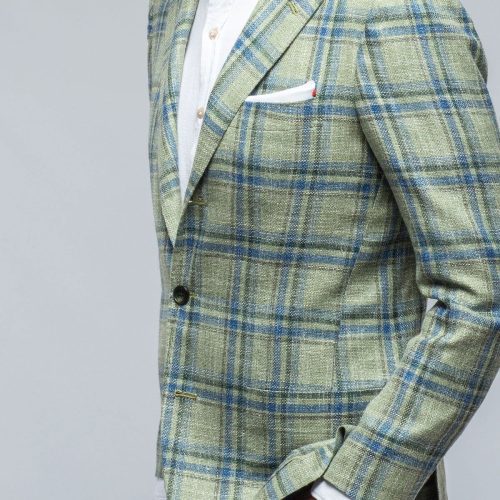 kiton roussillon blue and green check jacket mens tailored sport coats axels vail 39286545711338