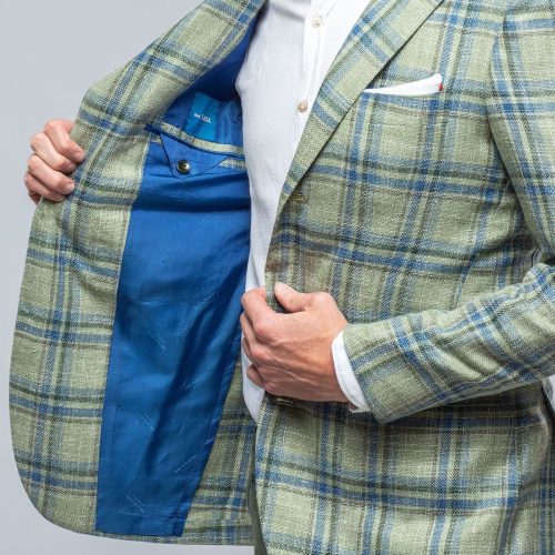 kiton roussillon blue and green check jacket mens tailored sport coats axels vail 39286545973482