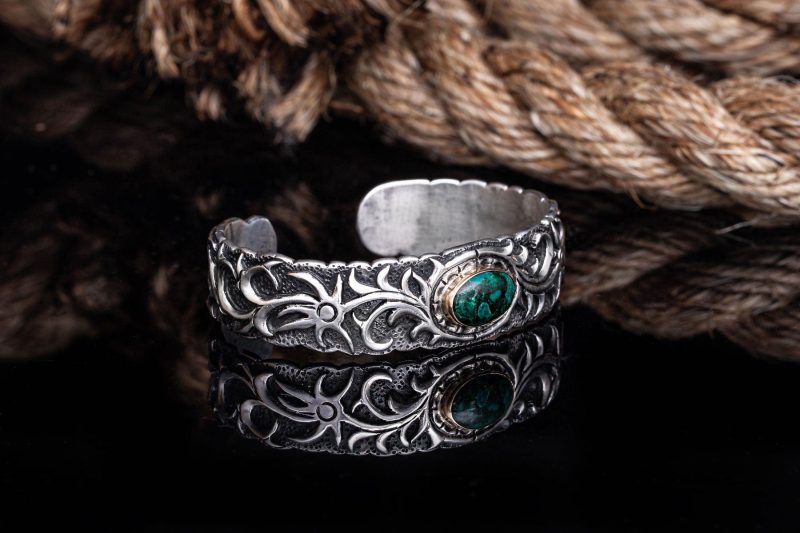 lee downey ld 12 silver chrysocolla cuff mens accessories bracelets axels vail 40391568261354