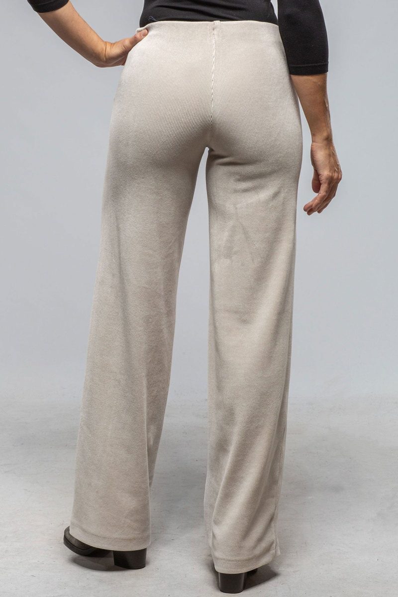 mac jeans mac anna wide cosy corduroy jersey pant in white sand ladies pants knit axels vail 40558966964458