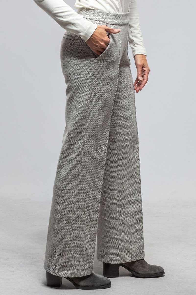 mac jeans mac chiara smart pant in tin herringbone ladies pants slacks axels vail 40508540649706