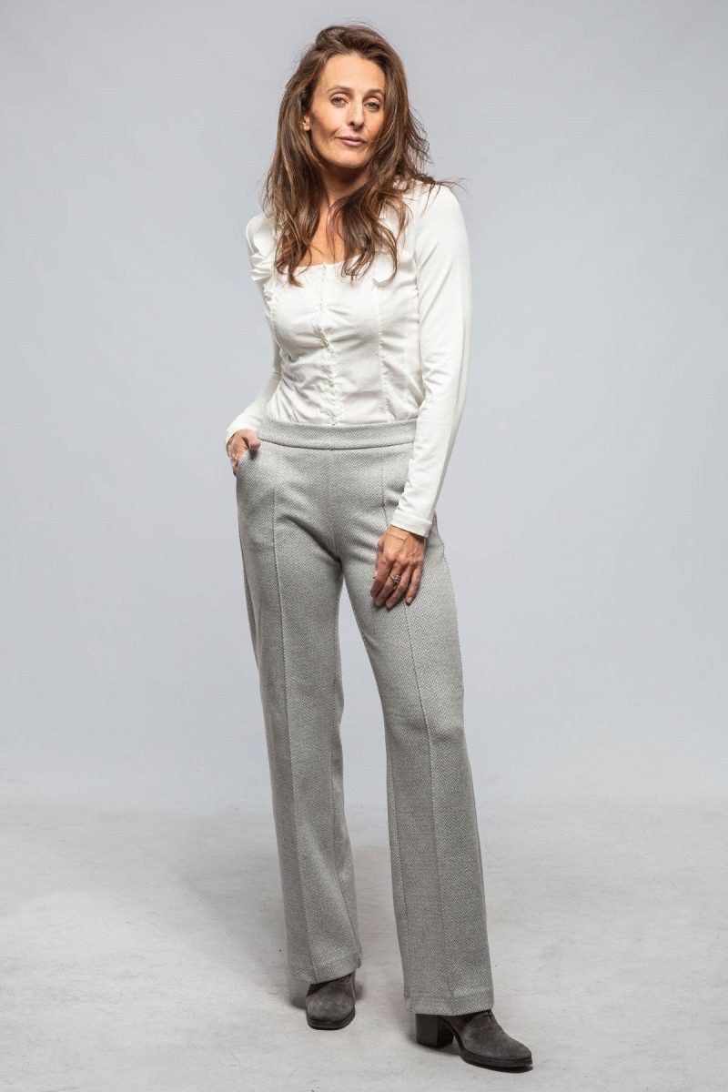 mac jeans mac chiara smart pant in tin herringbone ladies pants slacks axels vail 40508540715242