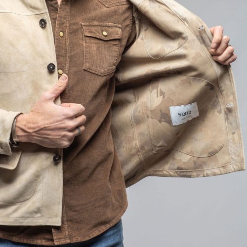 manto corralejo suede overshirt in palomino mens outerwear leather axels vail 40615976763626