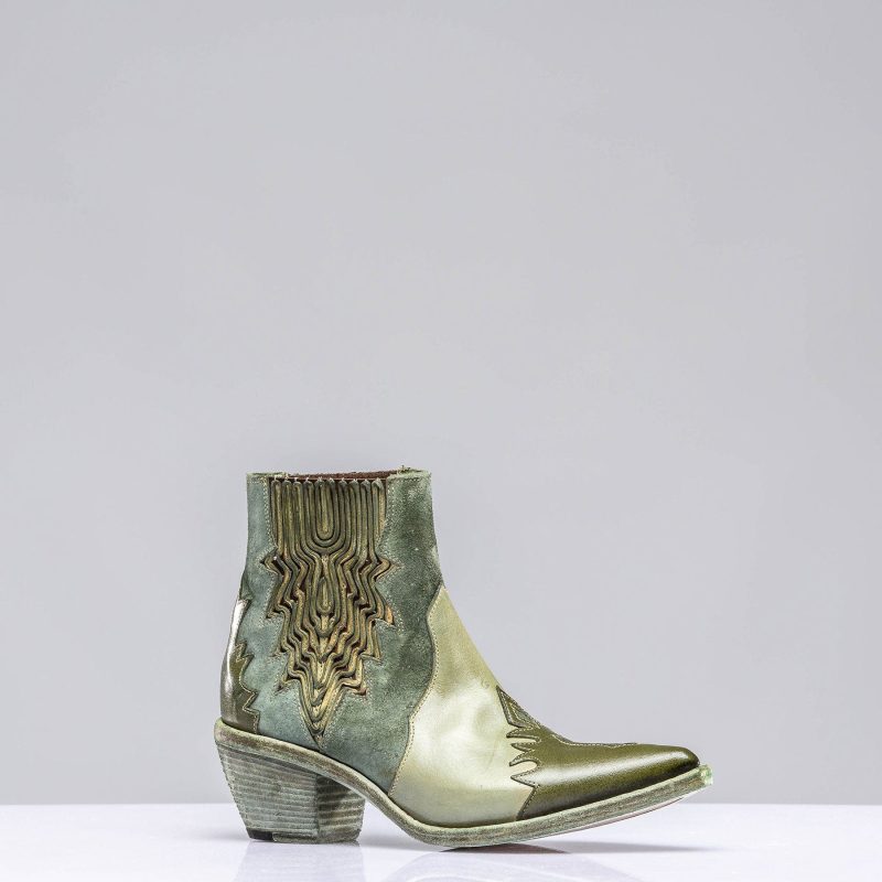 marco delli luz leather suede boots in green amp brown ladies european boots axels vail 39785799745770