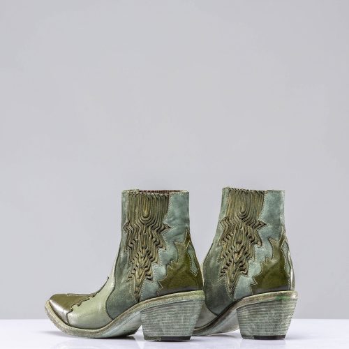 marco delli luz leather suede boots in green amp brown ladies european boots axels vail 39785800204522