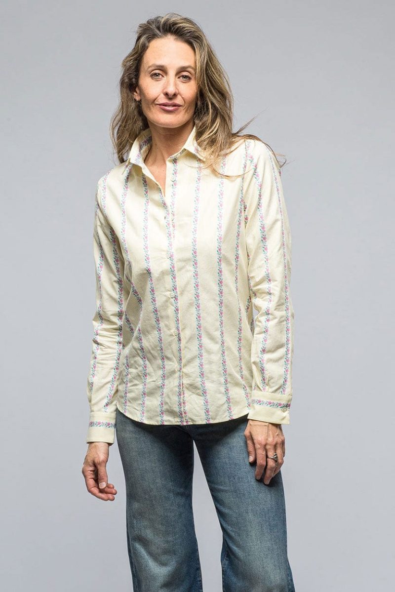 mazzarelli prato shirt w floral taping ladies blouses axels vail 39147597201642