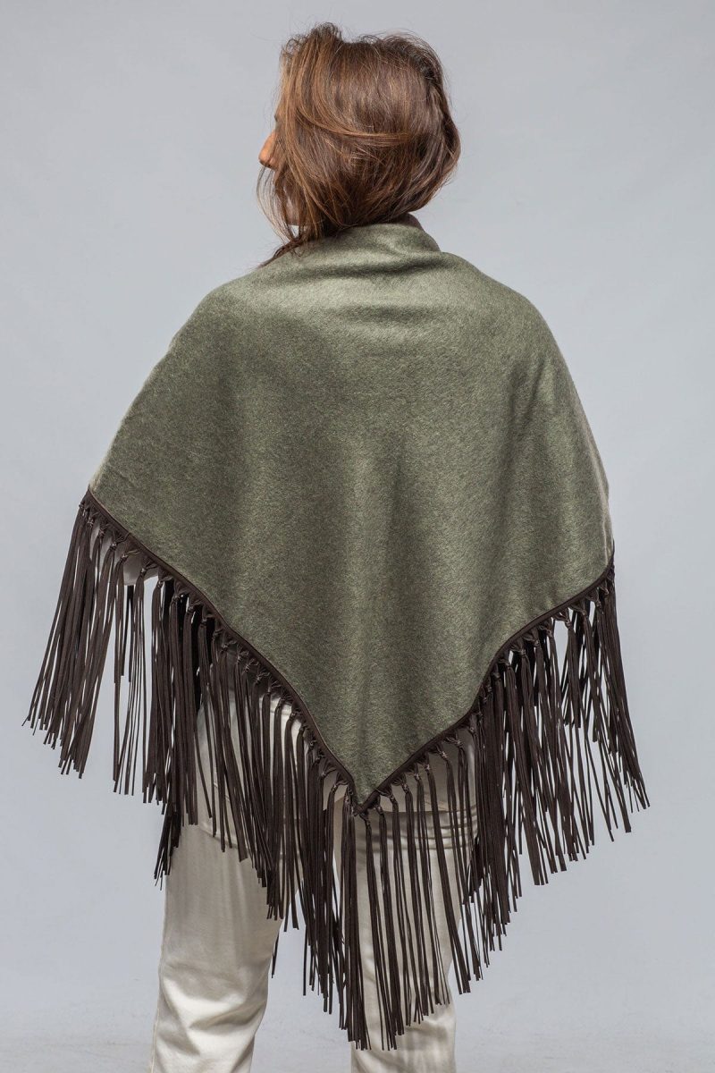 miraggio ponderosa reversible cashmere fringe shawl in olive taupe ladies accessories scarves axels vail 40508508504298