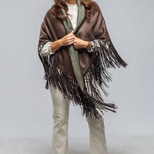 miraggio ponderosa reversible cashmere fringe shawl in olive taupe ladies accessories scarves axels vail 40508508635370