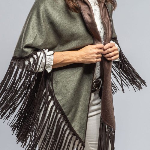 miraggio ponderosa reversible cashmere fringe shawl in olive taupe ladies accessories scarves axels vail 40508509520106