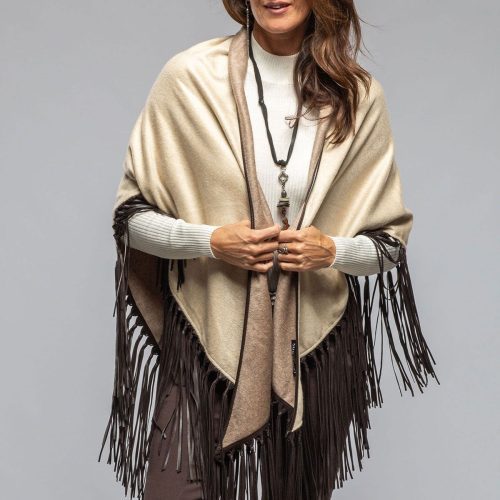 miraggio ponderosa reversible cashmere fringe shawl in rust camel ladies accessories scarves axels vail 40466618188010