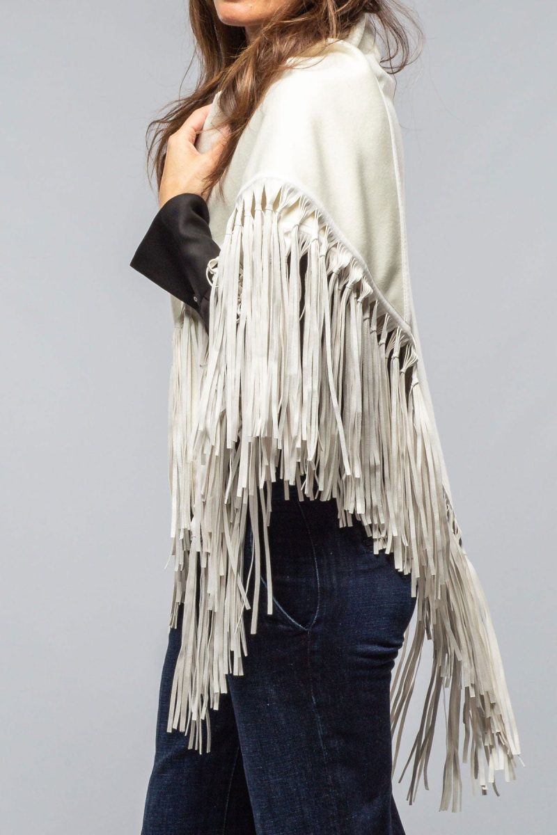 miraggio ponderosa reversible cashmere fringe shawl in white cream ladies accessories scarves axels vail 40591421767914