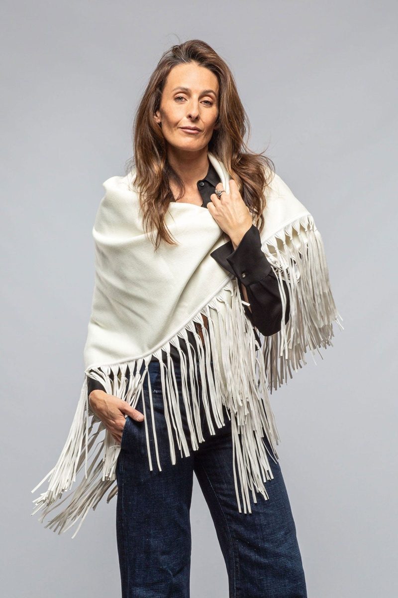 miraggio ponderosa reversible cashmere fringe shawl in white cream ladies accessories scarves axels vail 40591421833450