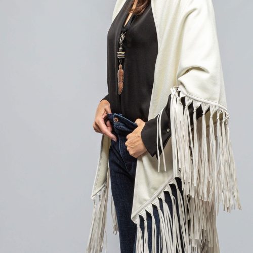 miraggio ponderosa reversible cashmere fringe shawl in white cream ladies accessories scarves axels vail 40591421964522