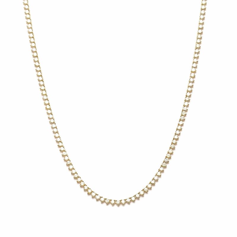 mizana 3 prong yellow gold tennis necklace jewelry necklaces axels vail 40506359709930