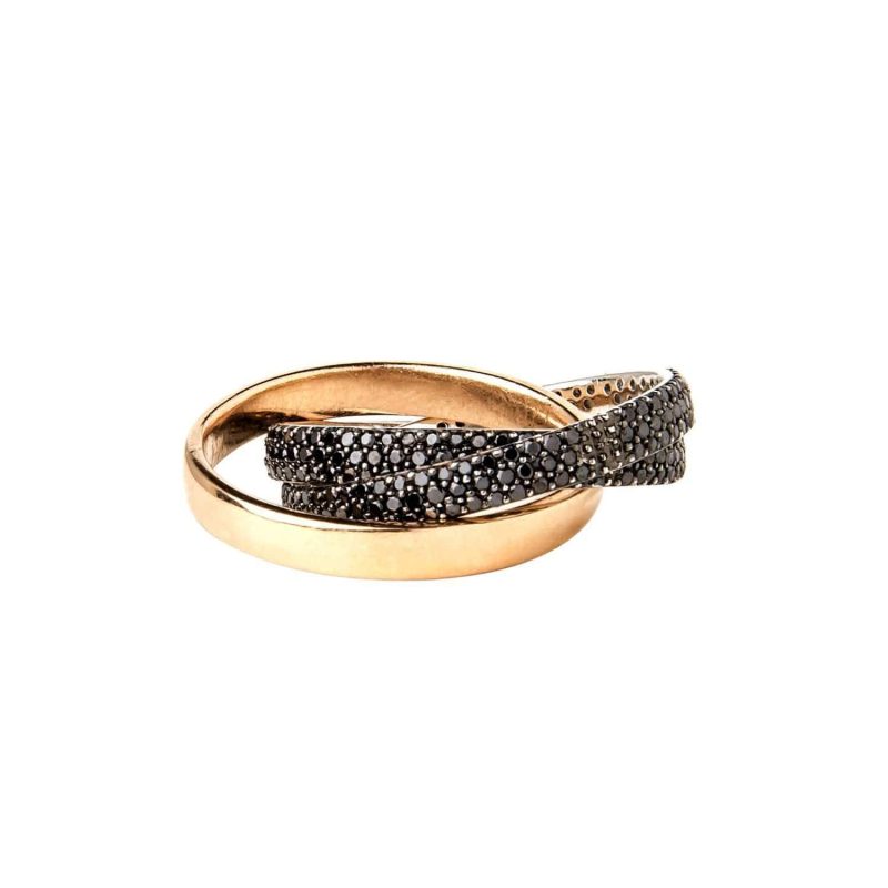 mizana black diamond amp rose gold romance ring ladies jewelry rings axels vail 29749004075197