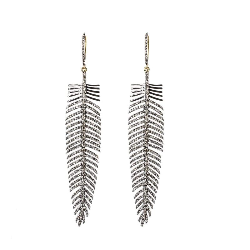 mizana diamond feather earrings ladies jewelry earrings axels vail 28283263451325