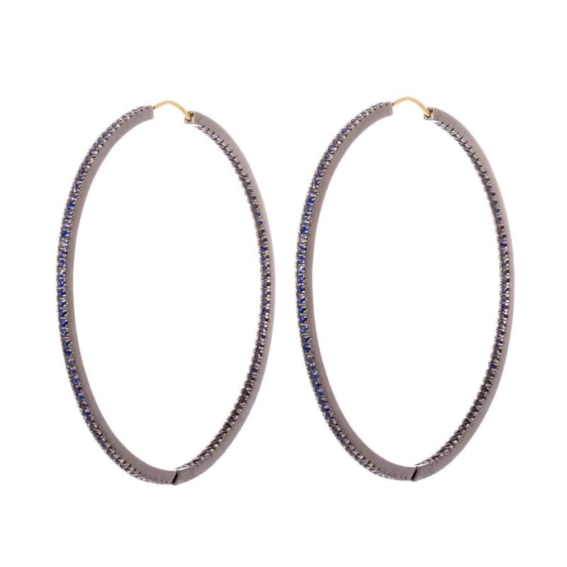 mizana large sapphire hoop earrings ladies jewelry earrings axels vail 28290037579965