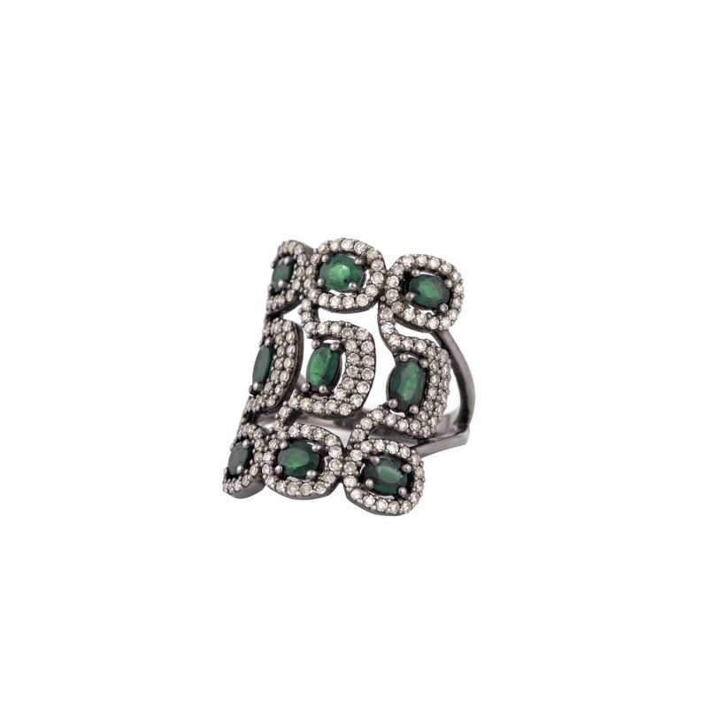 mizana nine emerald diamond square ring ladies jewelry rings axels vail 28290431123645