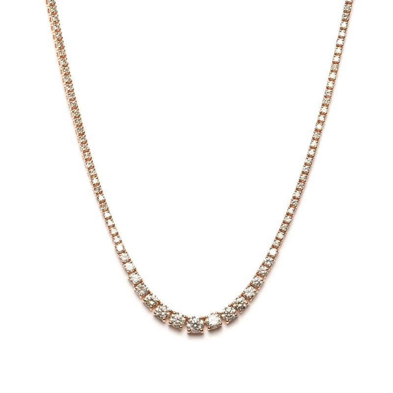 mizana rose gold graduated tennis necklace jewelry necklaces axels vail 40506169196778