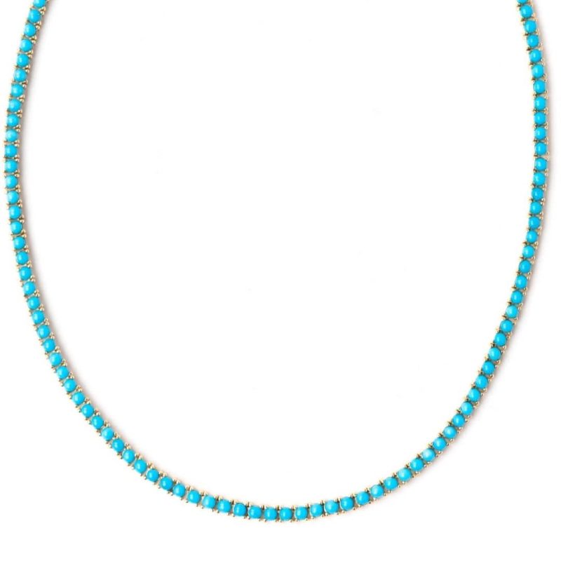 mizana turquoise yellow gold tennis necklace jewelry necklaces axels vail 40506355810538