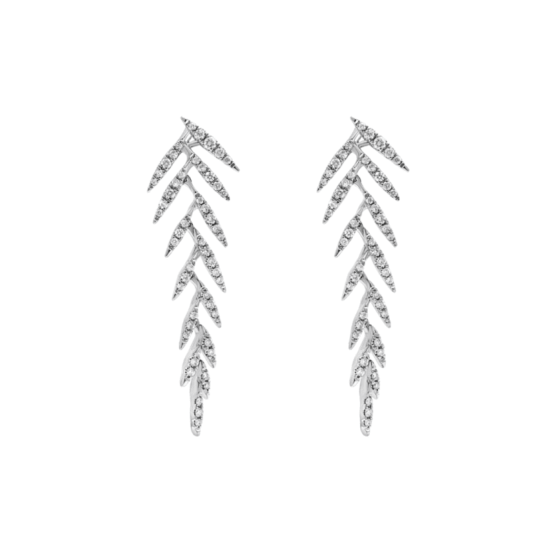 mizana white gold diamond allure feather earrings jewelry earrings axels vail 40506366361834