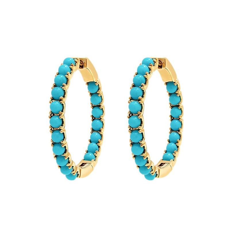 mizana yellow gold turquoise azure awe hoop earrings jewelry earrings axels vail 40506365477098