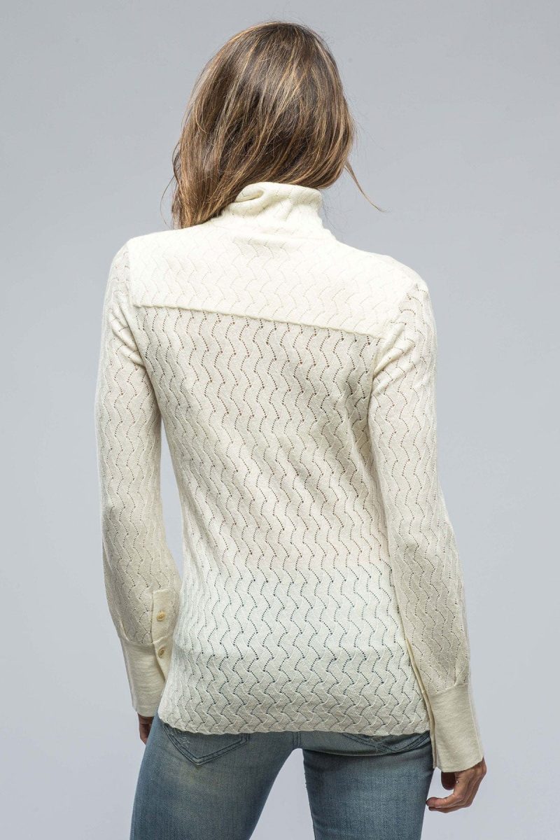 nells nelson seline lace stitch high neck top in milk white ladies sweaters axels vail 38523208007914