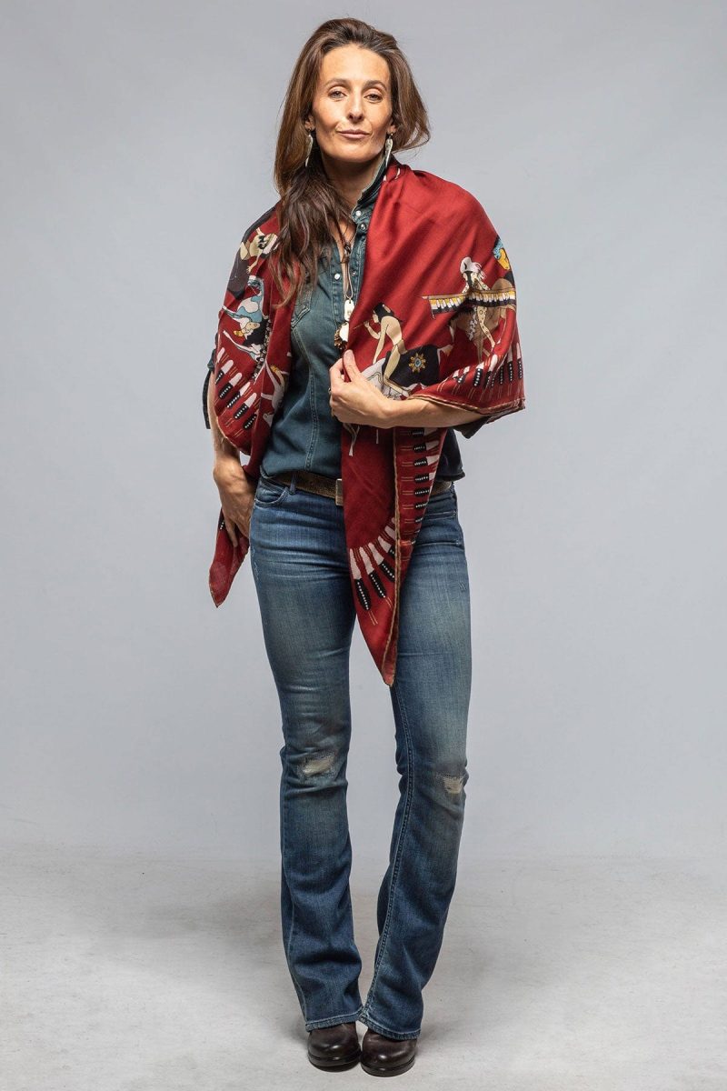 rani arabella american indian cashmere scarf in burgundy ladies accessories scarves axels vail 40614317129962