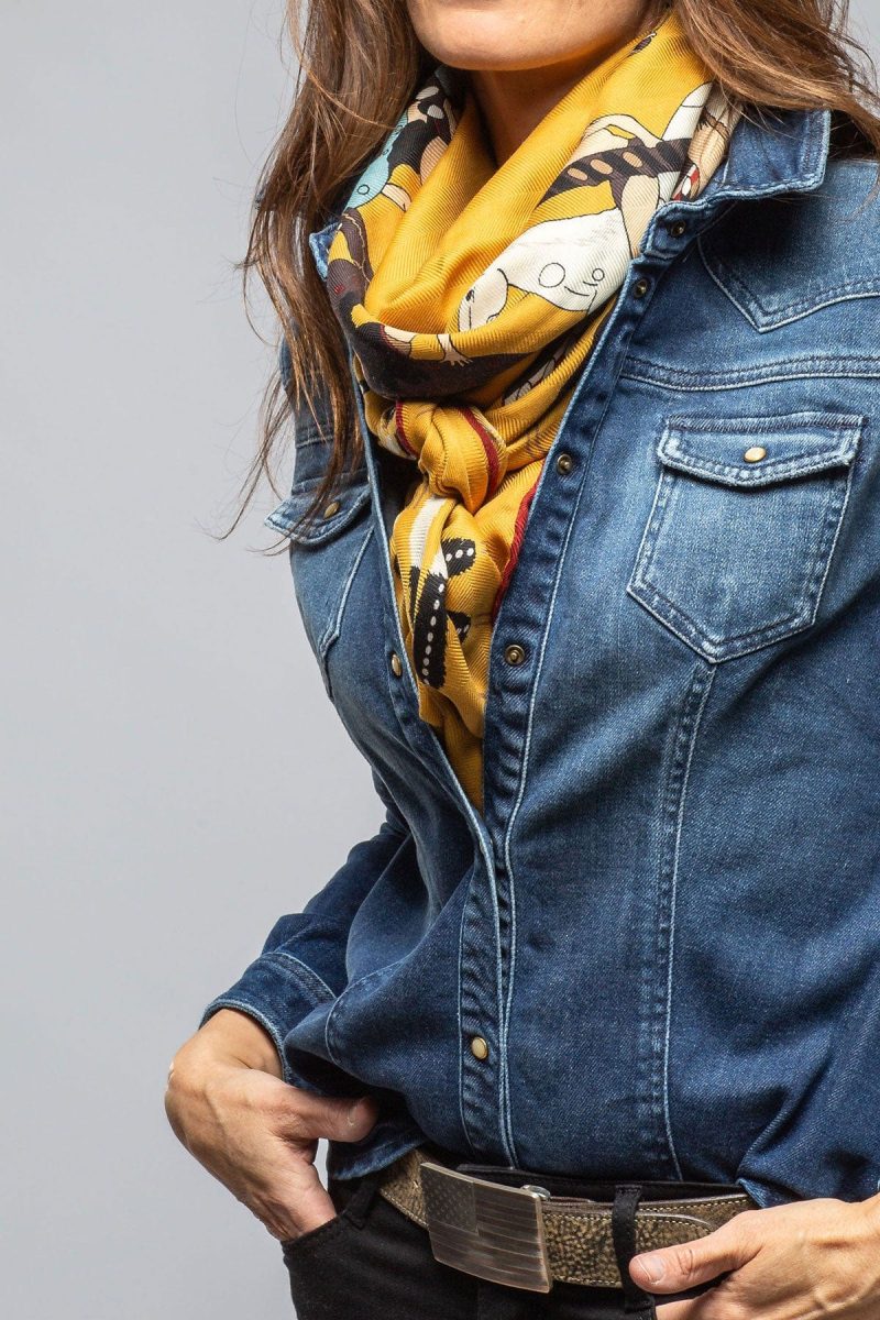 rani arabella american indian cashmere scarf in mustard ladies accessories scarves axels vail 40614220988650