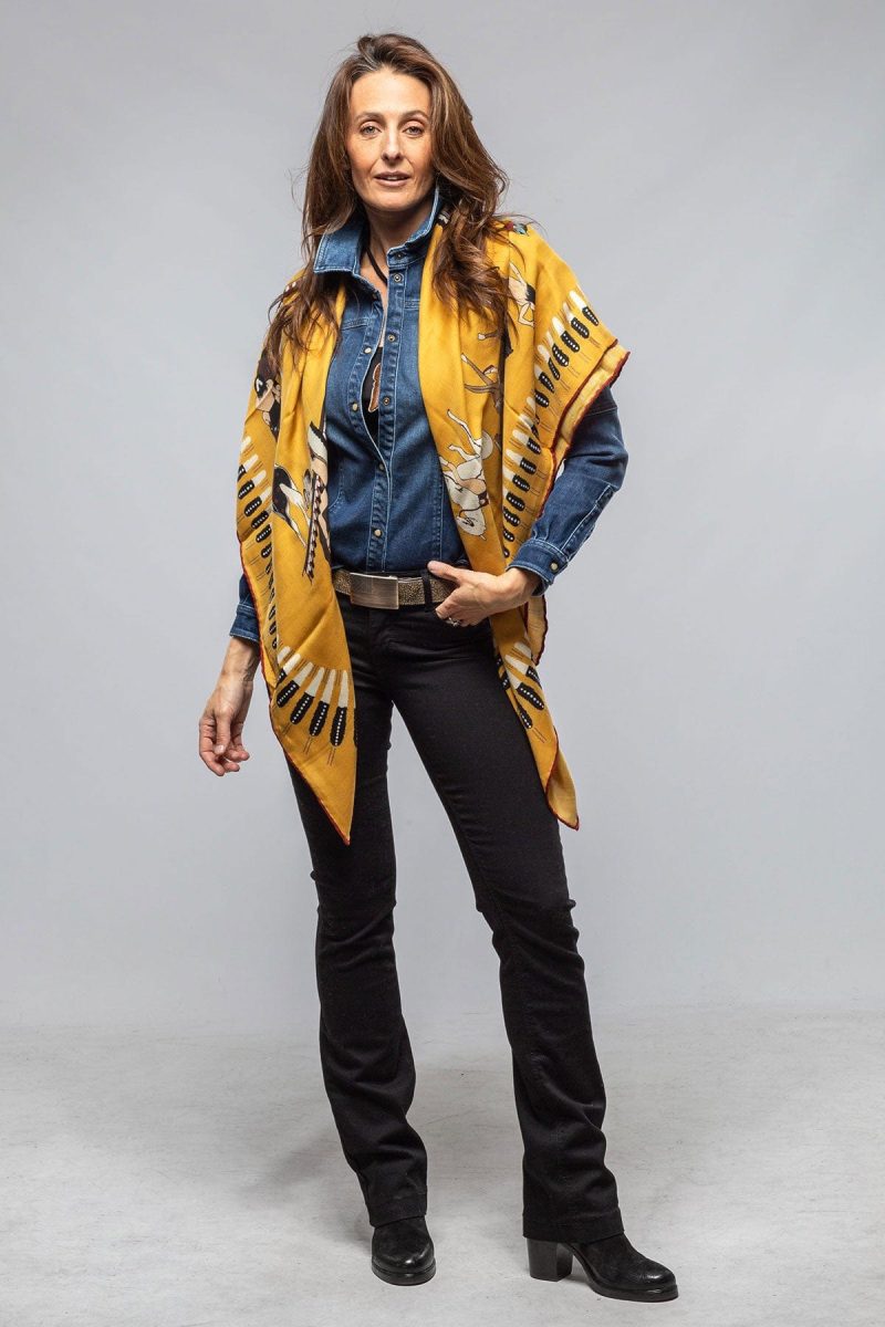 rani arabella american indian cashmere scarf in mustard ladies accessories scarves axels vail 40614221906154