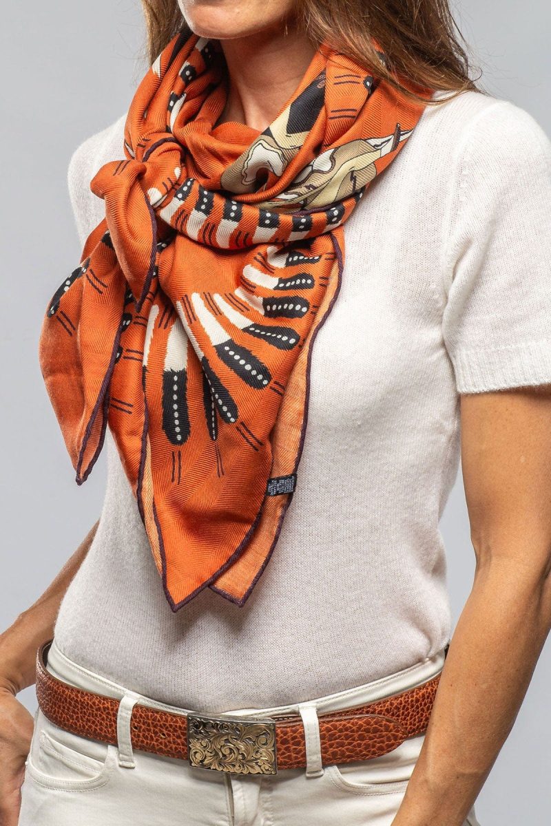 rani arabella american indian cashmere scarf in rust ladies accessories scarves axels vail 40228906795242