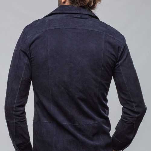 robert comstock balanced suede shirt in blue mens outerwear leather axels vail 40391563247850