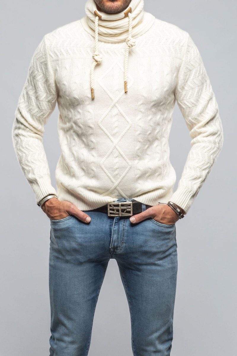 robert comstock jacob cashmere turtleneck in white mens sweaters axels vail 40391722631402