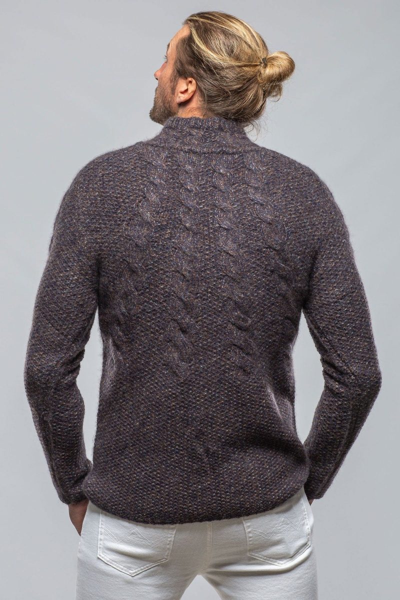 robert comstock james cable sweater in chocolate melange mens sweaters axels vail 40391727087850