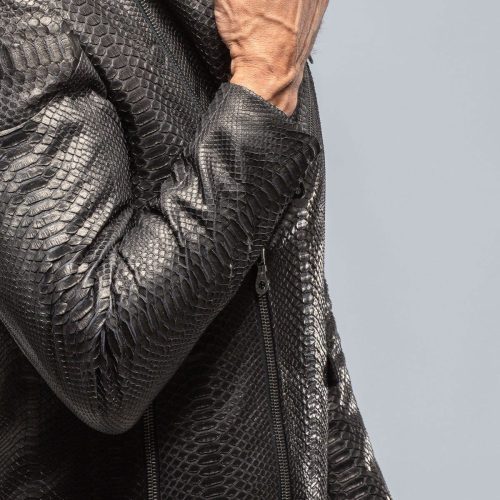 robert comstock python moto jacket in black mens outerwear leather axels vail 39444611825898