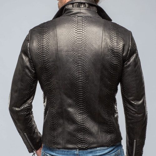 robert comstock python moto jacket in black mens outerwear leather axels vail 39444612153578