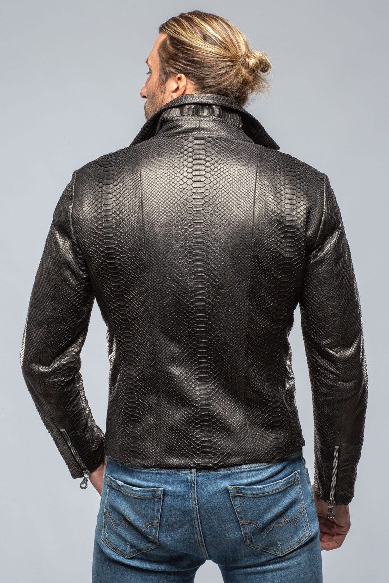 robert comstock python moto jacket in black mens outerwear leather axels vail 39444612153578