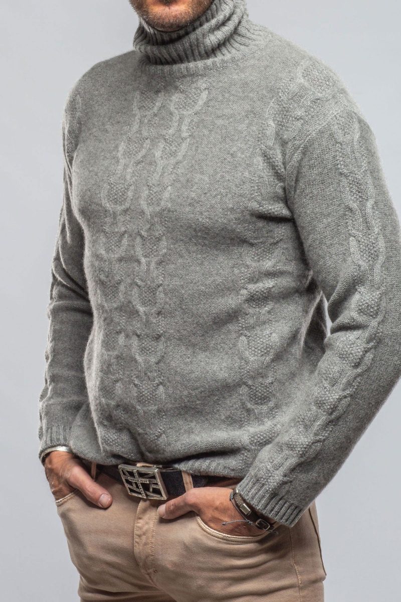 robert comstock thomas cashmere cable sweater in grey mens sweaters axels vail 40391728988394