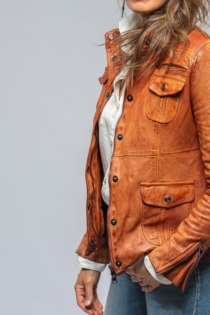 roncarati agave stonewash 4 pckt jkt in sienna ladies outerwear leather axels vail 39366483181802