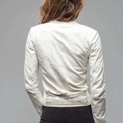 roncarati becca leather jacket in white ladies outerwear leather axels vail 30101267611837