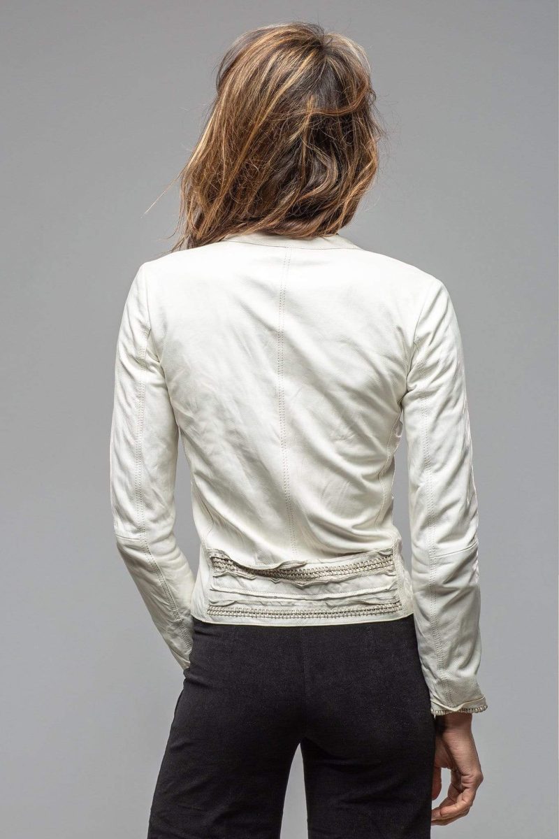 roncarati becca leather jacket in white ladies outerwear leather axels vail 30101267611837