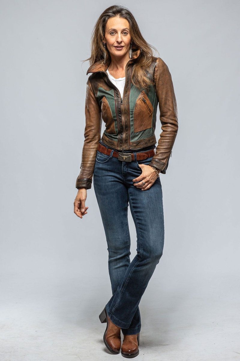 roncarati cami vintage jkt in cognac brown amp teal ladies outerwear leather axels vail 39443451969770