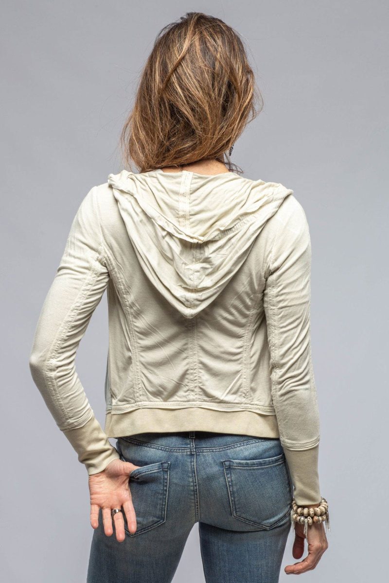 roncarati cruiser suede amp jersey hoodie in milk ladies outerwear leather axels vail 36481303150826