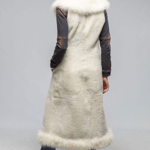 roncarati elsa long reversible shearling vest in ice ladies outerwear shearling axels vail 40367511961834