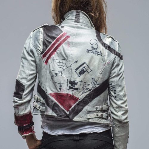 roncarati italian grafiti jkt in grey w black amp burgundy ladies outerwear leather axels vail 28213219655869