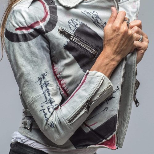 roncarati italian grafiti jkt in grey w black amp burgundy ladies outerwear leather axels vail 28213229093053