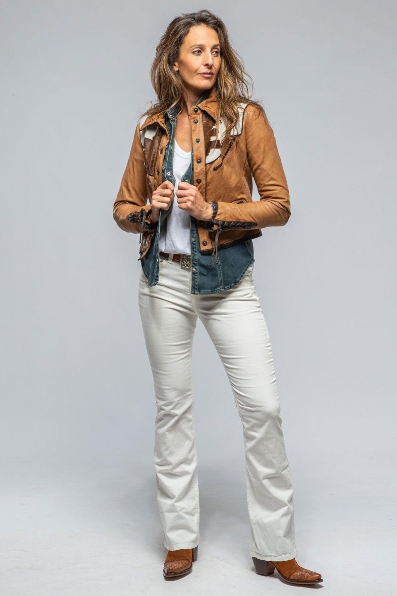 roncarati noya hair on hide jkt in camel ladies outerwear leather axels vail 39376622715114