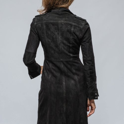 roncarati savannah long leather shirt dress in black ladies outerwear leather axels vail 39541873574122