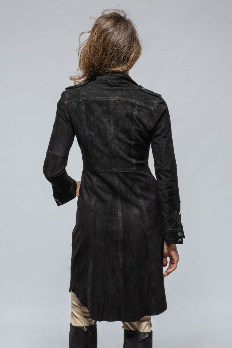 roncarati savannah long leather shirt dress in black ladies outerwear leather axels vail 39541873574122