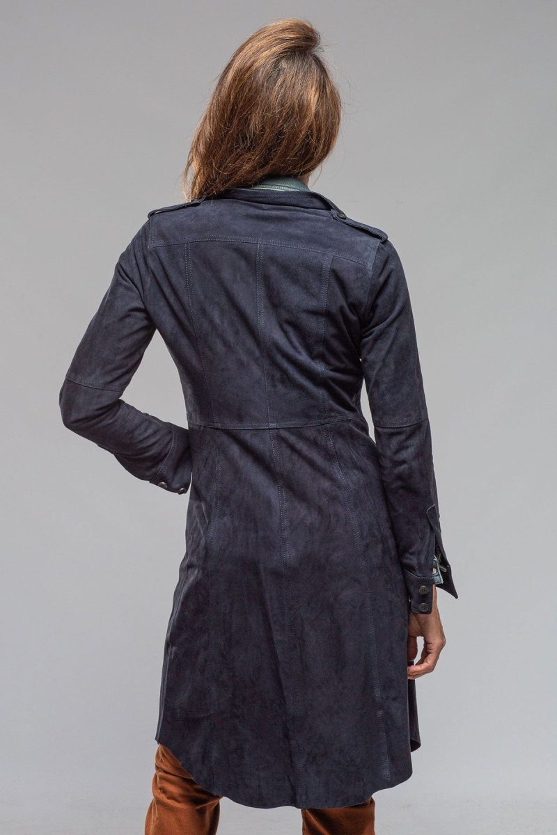 roncarati savannah long leather tunic in navy ladies outerwear leather axels vail 40217716687082